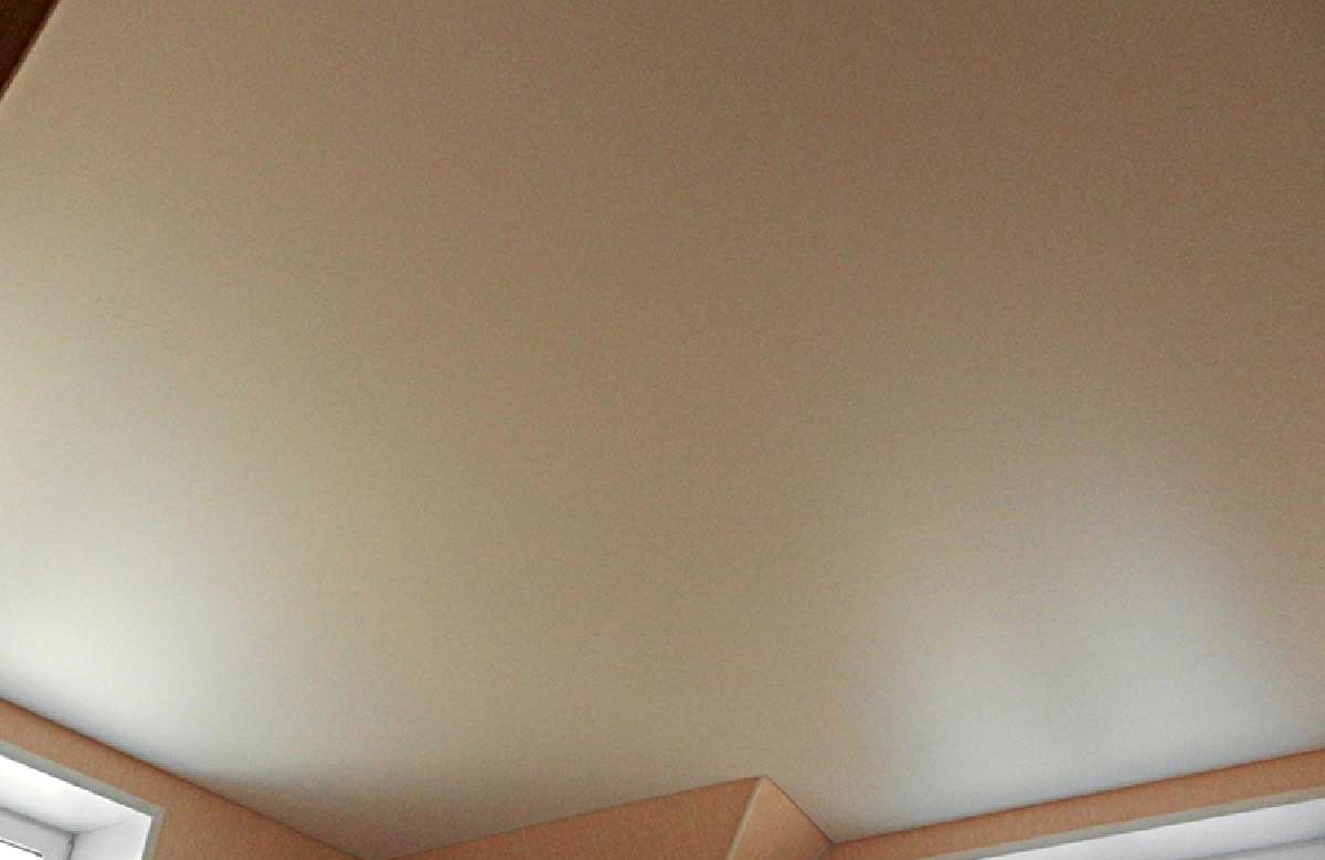 Матовый натяжной потолок цвета слоновой кости